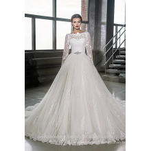 Latest Gowns Alibaba Elegant A Line Wedding Dresses Vestidos de Novia With Long Sleeve 2016 LWA06